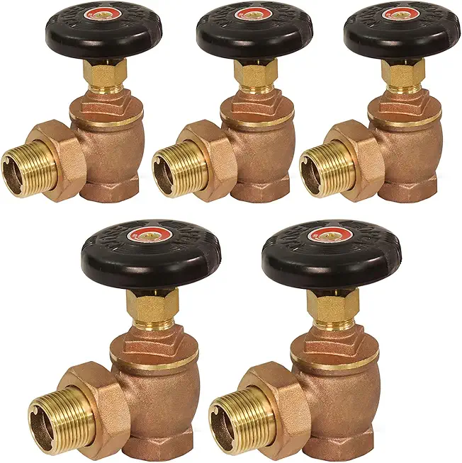 Midline Valve 6I422-5 Steam Radiator Valve; Air Vent Temperature Control; 2 in. FIP x Male Union; Brass (5 Pack)
