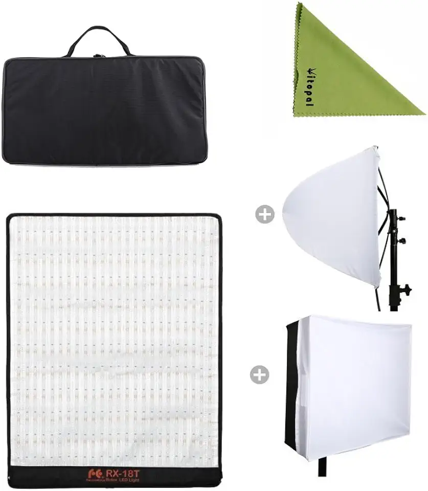 Falcon Eyes RX-18T (New Packaging) 62W Photo Light Portable LED Photo Light Flexible LED Photo Light with Diffuser (RX-18T Kit with Soft Box)