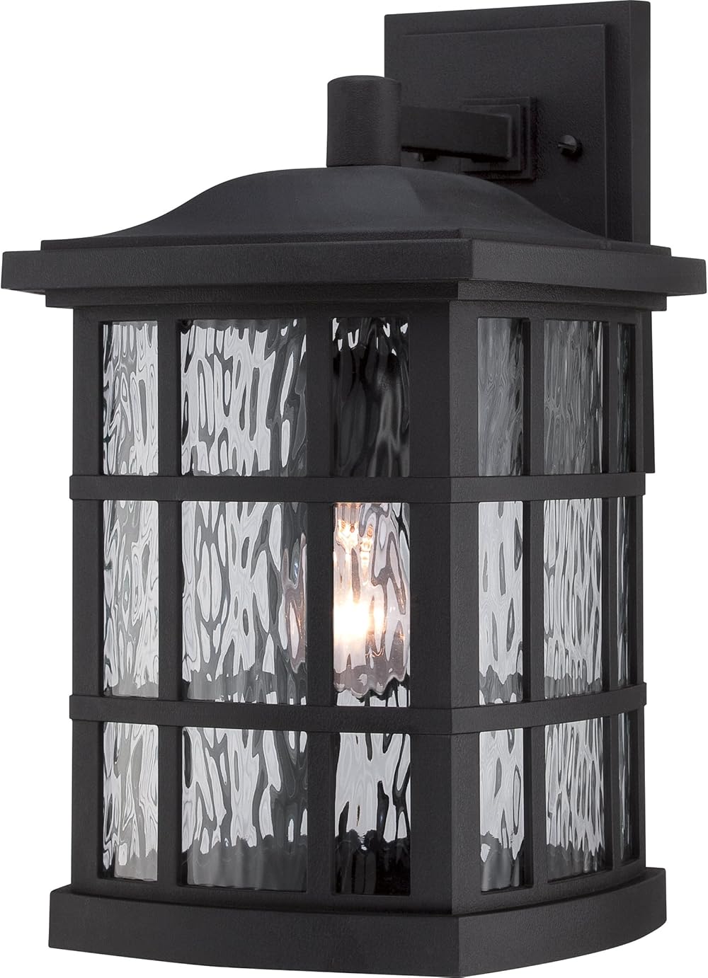 Coastal Armour SNN8409K Stonington Exterior Lighting Classic Arts & Crafts Inspired Clear Water Glass Outdoor Wall Lantern, 1-Light 100 Watt, 16