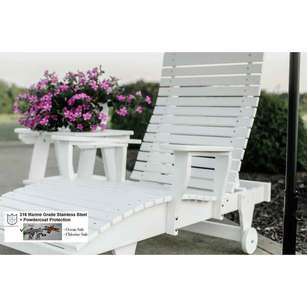 Traditional Chaise Lounge With Wheels And Adjustable Back