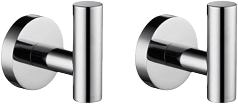 Stainless Steel Wall-Mounted Towel Bar Toilet Paper Holder Hook Chrome Bathroom Hardware Set,2 Hooks