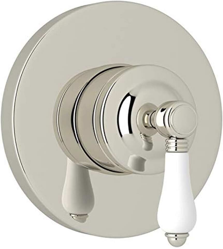 Rohl A2700NLPPNTO Kit Trim Package for Country Bath Four Port Three Direction Diverter Trim Only New Style with Porcelain Lever and Sleeve, Polished Nickel