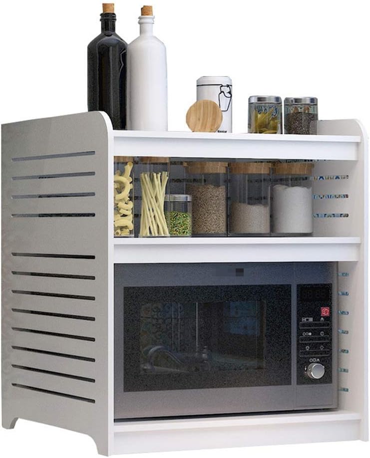 JF-XUAN Kitchen Shelf Microwave Oven Stand Oven Microwave Rack 3 Tier Storage Shelf Kitchen Shelving Unit Multifunction Storage Spice Organizer Kitchen Baker's Rack (Color : White, Size : 58X38X66CM