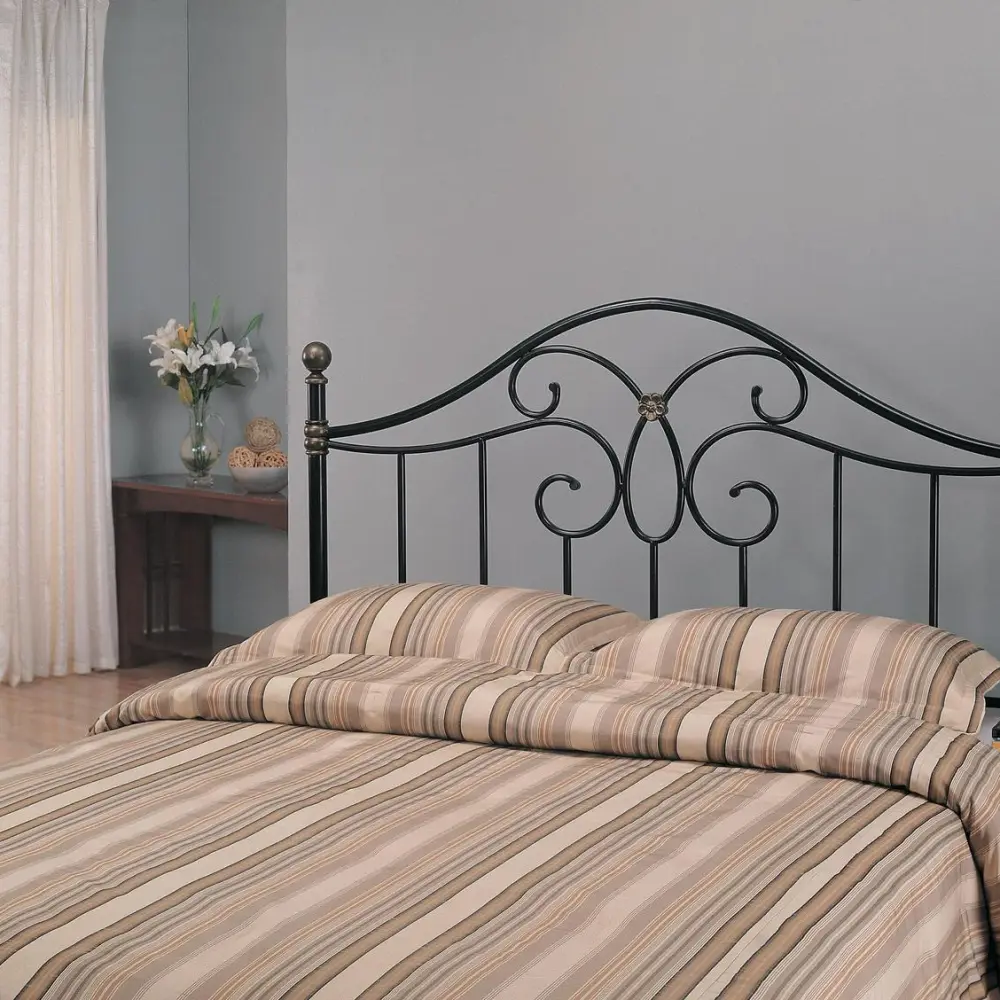 Full/Queen Metal Headboard Black and Bronze
