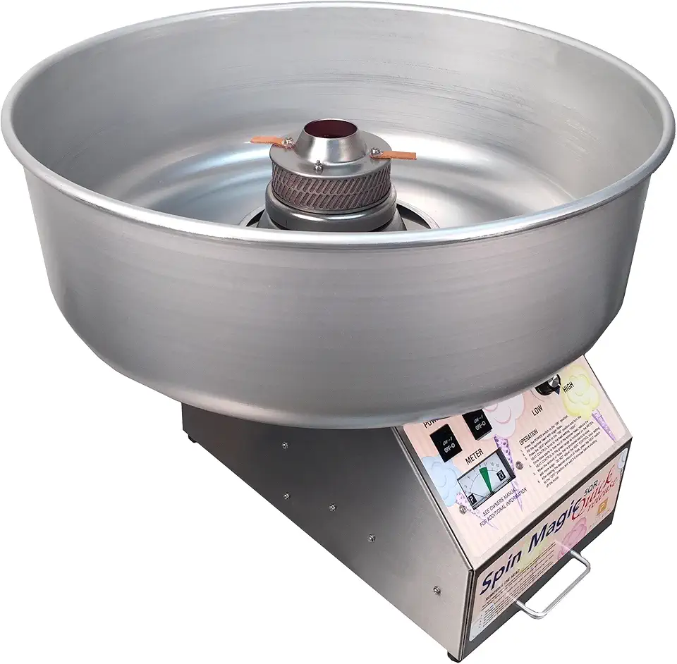 Paragon - Manufactured Fun Spin Magic 5 Quick Release Head Cotton Candy Machine with Metal Bowl for Professional Concessionaires Requiring Commercial Quality & Construction, Pink