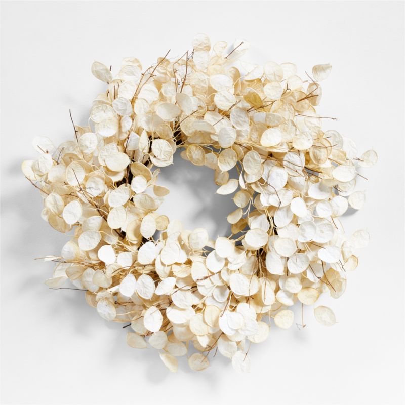 Faux Cream Lunaria Wreath