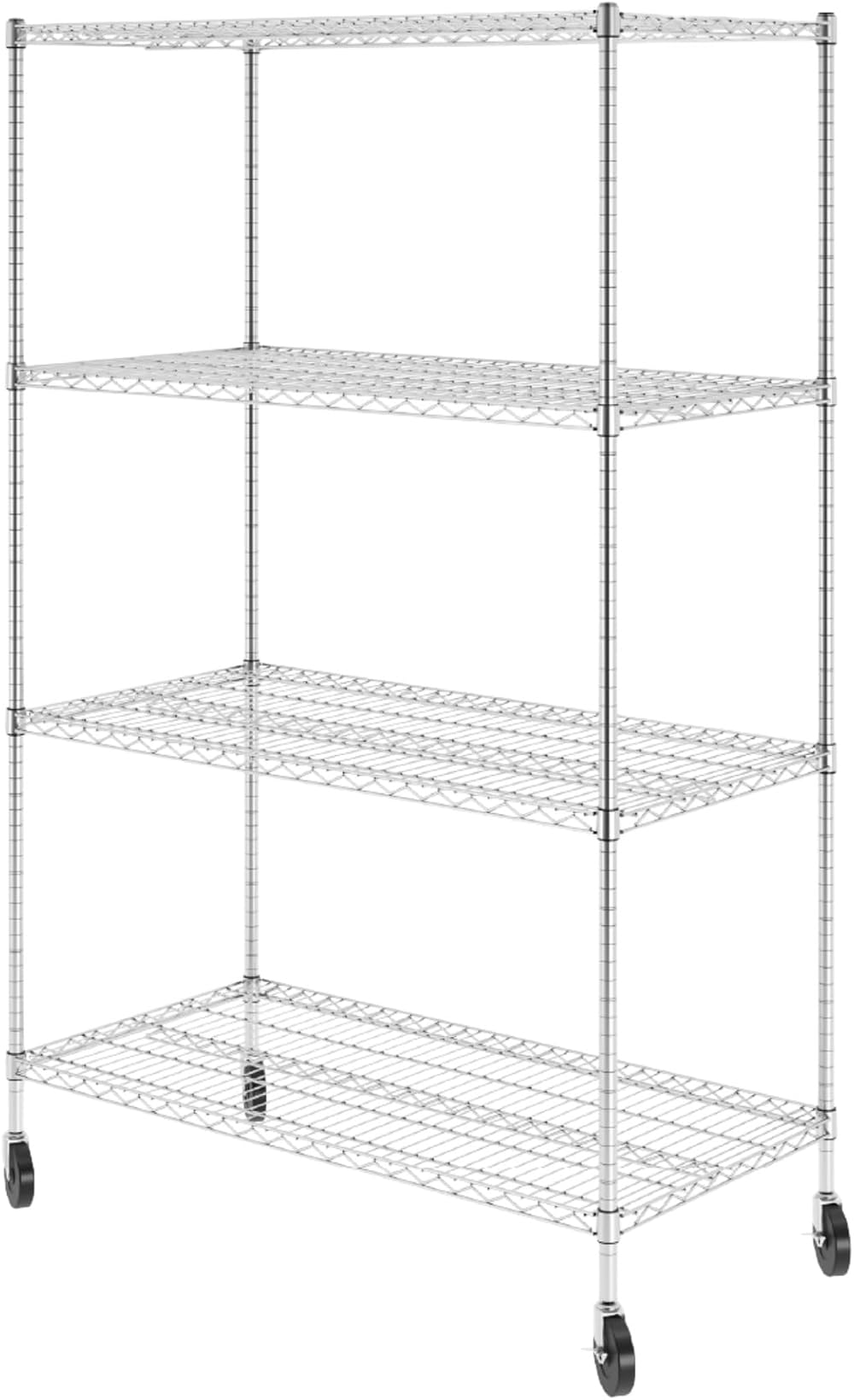 NSF Certified Storage Shelves, Heavy Duty Steel Wire Shelving Unit with Wheels and Adjustable Feet, Used as Pantry Shelf, Garage or Bakers Rack Kitchen Shelving - (24