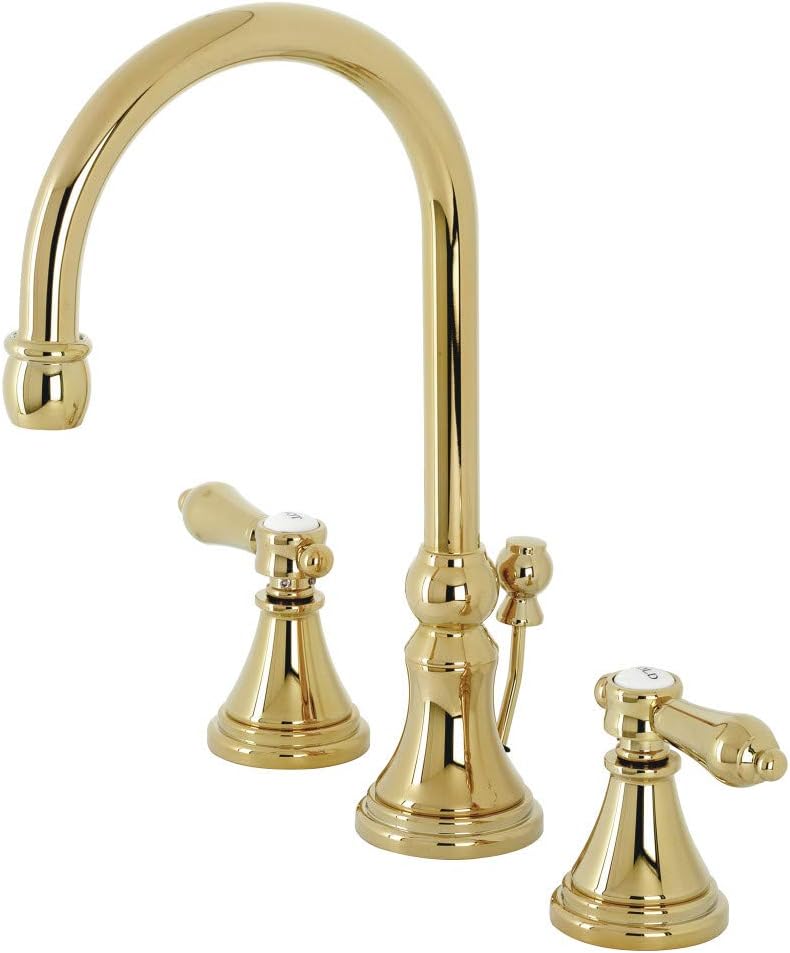 Kingston Brass KS2982BAL Heirloom Widespread Bathroom Faucet, Polished Brass