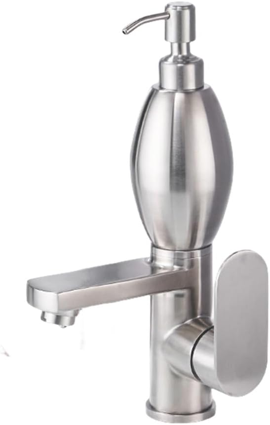 Basin Faucets Stainless Steel 304 Basin Tap with Soap Dispenser Brushed Nickel Single Hole Faucet Water Mixer Tap,C Style,China
