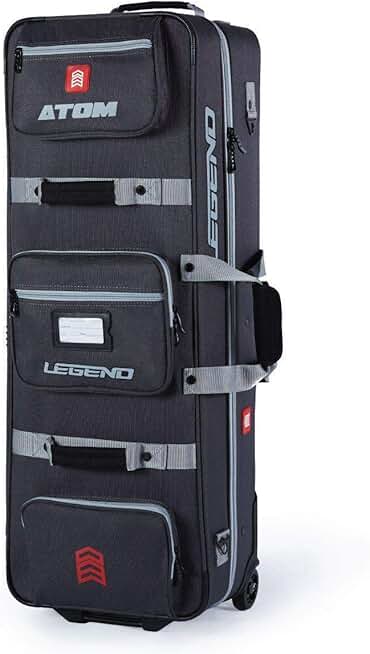 Legend Atom Recurve Bow Case for Archery - Holds 2 Bows, Rolling Wheels, Thick Padding - Airline Approved - Accessories Storage Pockets, Arrow Tube Included