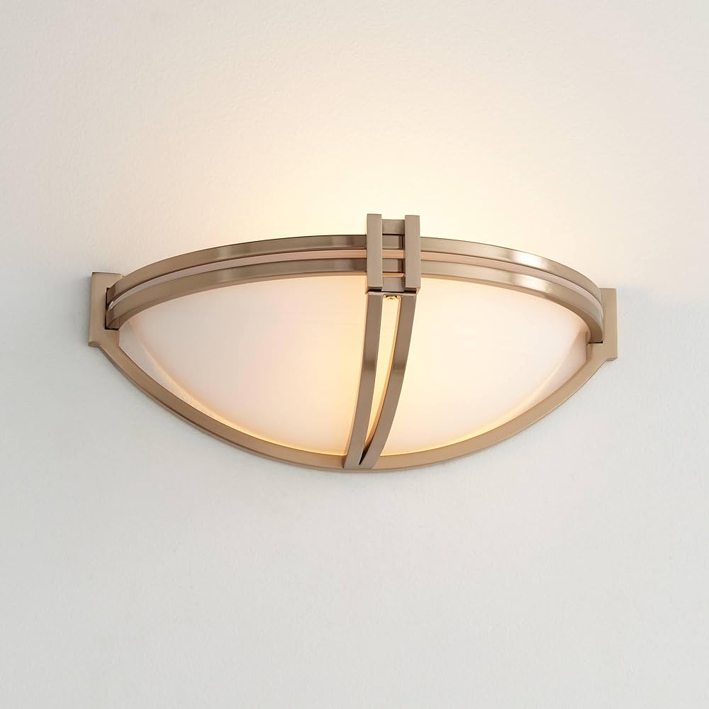 Possini Euro Design Deco Modern Wall Sconce Lighting Soft Gold Hardwired 13 3/4
