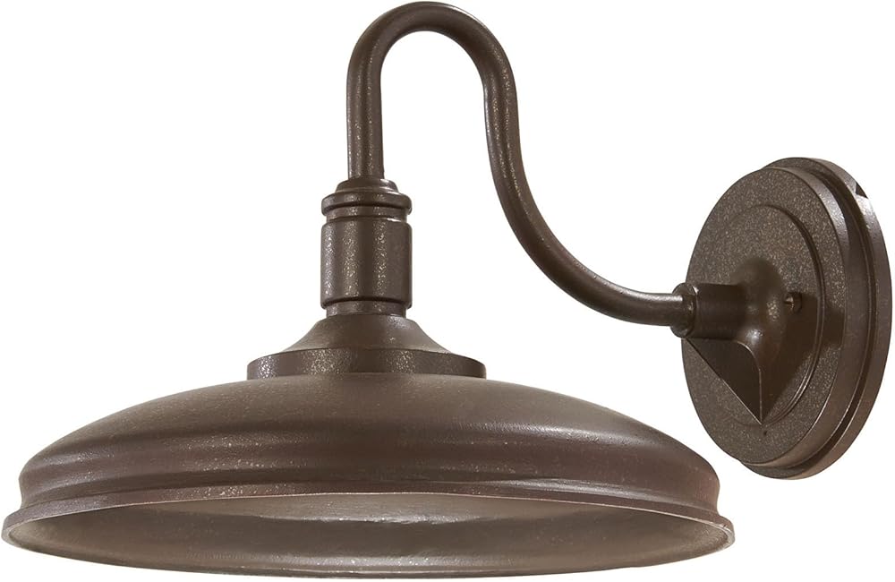 Minka Lavery Urban Industrial Outdoor Wall Light 71253-79-L Harbison Exterior Wall Lantern, 1-Light LED 14 Watts, Textured Bronze