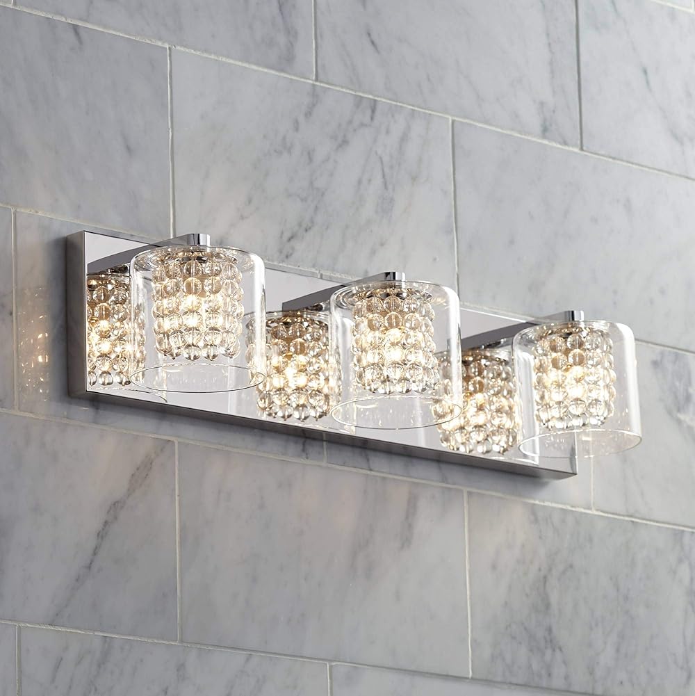 Possini Euro Design Coco Modern Wall Mount Light Chrome Silver Metal Hardwired 20 1/2