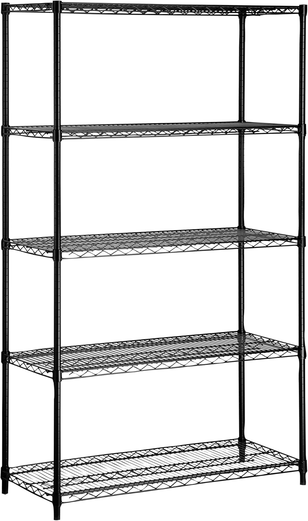 Honey-Can-Do SHF-01440 5-tier black storage shelves 800 lbs