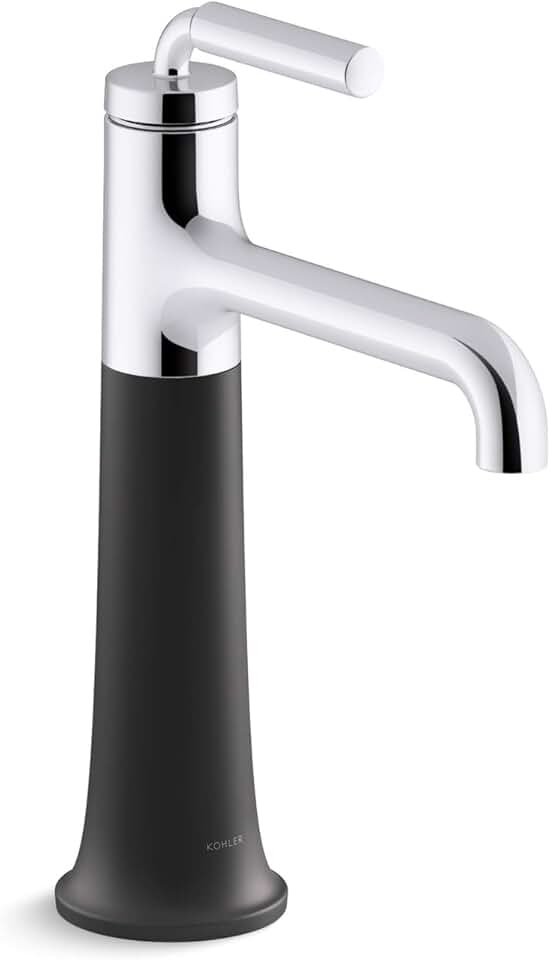 Kohler 26437-4-CBL Tone Bathroom Sink Faucet, 1.2 gpm, Polished Chrome with Matte Black