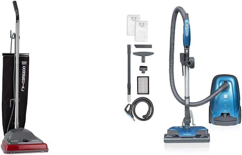 Sanitaire SC679K Tradition Upright Commercial Vacuum Bundle with Kenmore Pet Friendly Canister Vacuum with Telescoping Wand