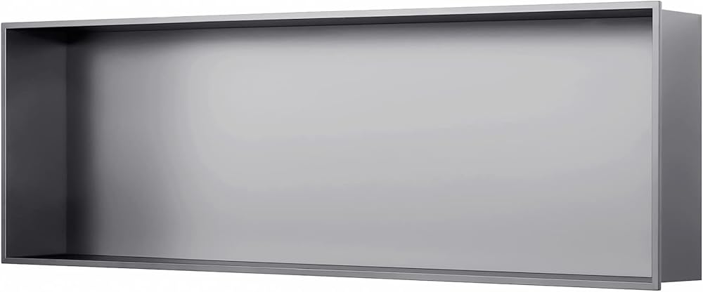Sunrosa Gray Shower Niche Stainless Steel, 11.8