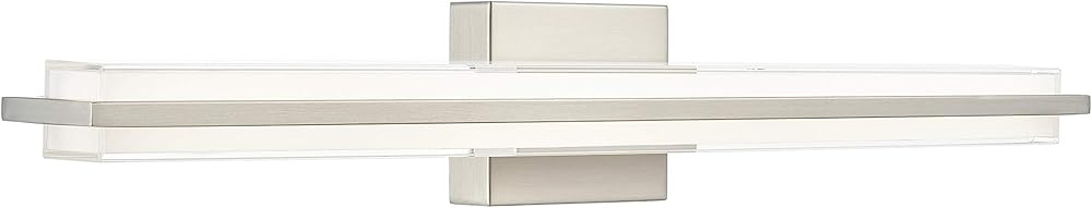 Linea di Liara Dario 30 Inch LED Vanity Light Bar Bathroom Lights Over Mirror and Bathroom Sink Led Light Brushed Nickel Modern Bathroom Wall Lighting Fixtures, White Frosted Glass Shade, UL Listed