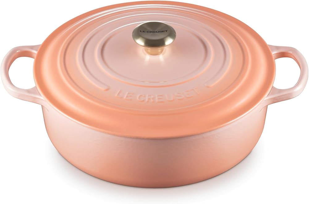 Le Creuset Enameled Cast Iron Signature Round Wide Oven, 6.75qt., Peche