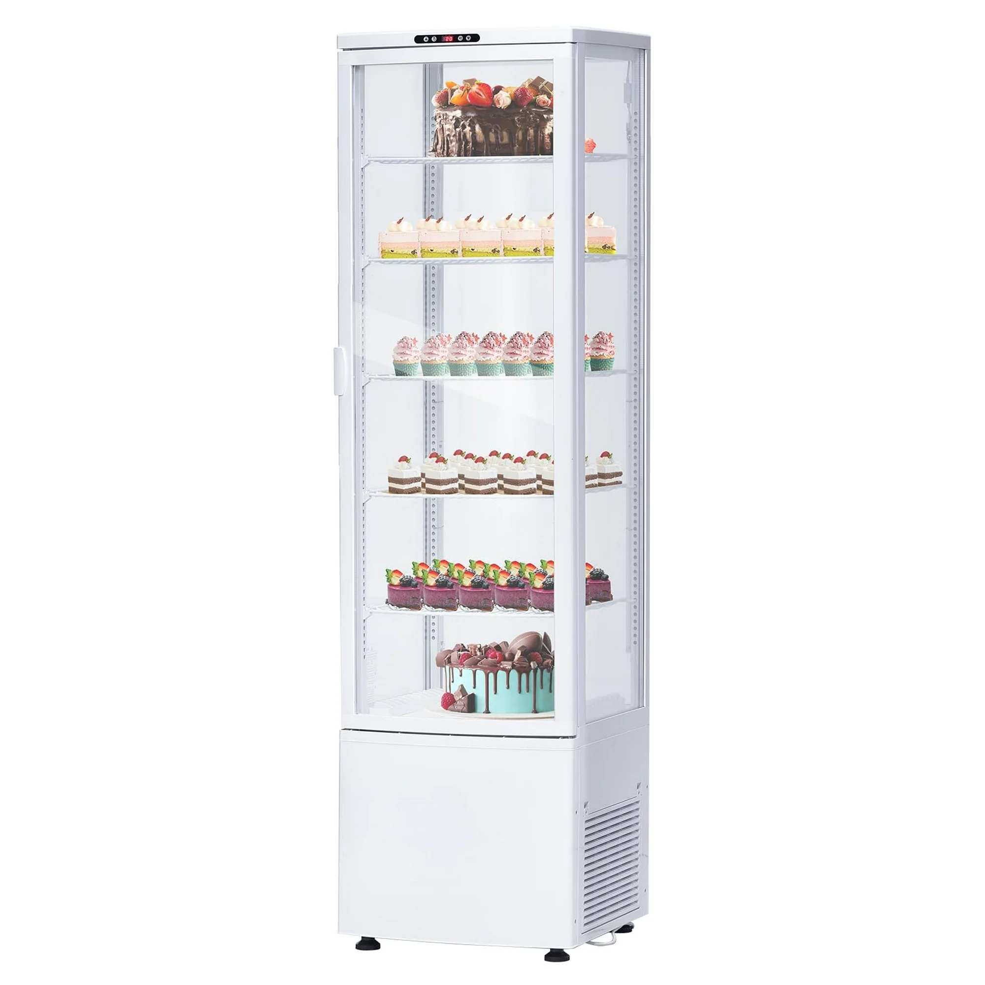 Towallmark Commercial Refrigerator Display Case, 9.8 Cu.FT Display Fridge Single-Door Pastry Display Case with Interior LED Lighting