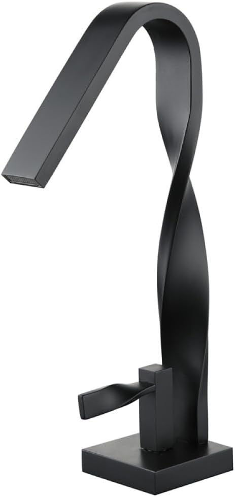 Unique Style Matte Black Brass Deck Mounted Basin Faucet Single Handle Hot & Cold Mixer Tap,Matt Black