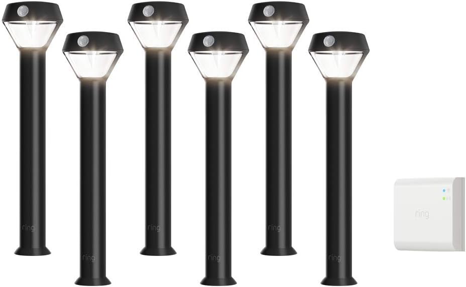 Ring Solar Pathlight - Outdoor Motion-Sensor Security Light, Black (Starter Kit: 6-pack)