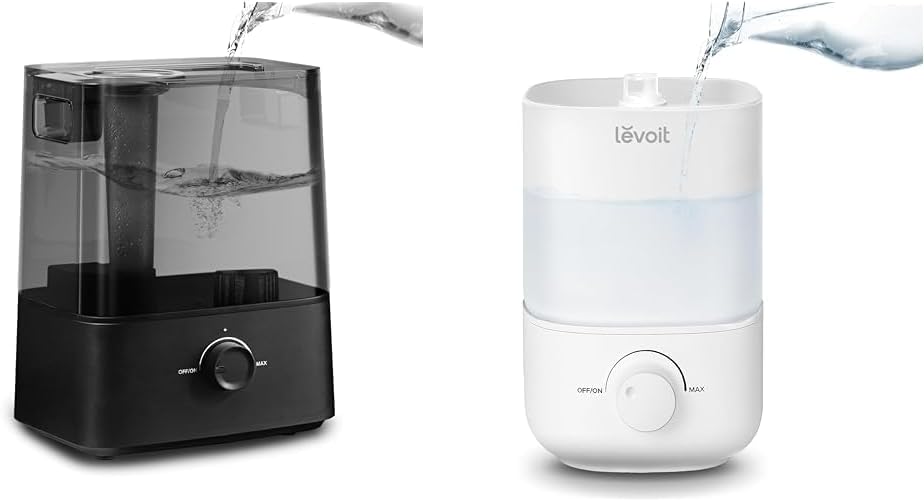 LEVOIT 6L 60-Hour Extra Large and 2.5L 25-Hour Top Fill Humidifiers for Bedroom Home Baby Nursery