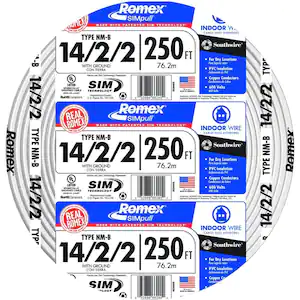 Southwire 250 ft. 14/2/2 Solid Romex SIMpull CU NM-B W/G Wire