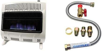 Mr. Heater 30,000 BTU Vent Free Blue Flame Natural Gas Heater MHVFB30NGT & F271239 One-Stop Universal Gas-Appliance Hook-Up Kit,Small