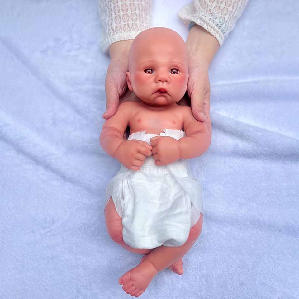 Real Life Reborn Baby Dolls Preemie Boy, 18 Inch Full Body Soft 3D Painted Silicone Newborn Baby Doll Toy for Kids Age 3+