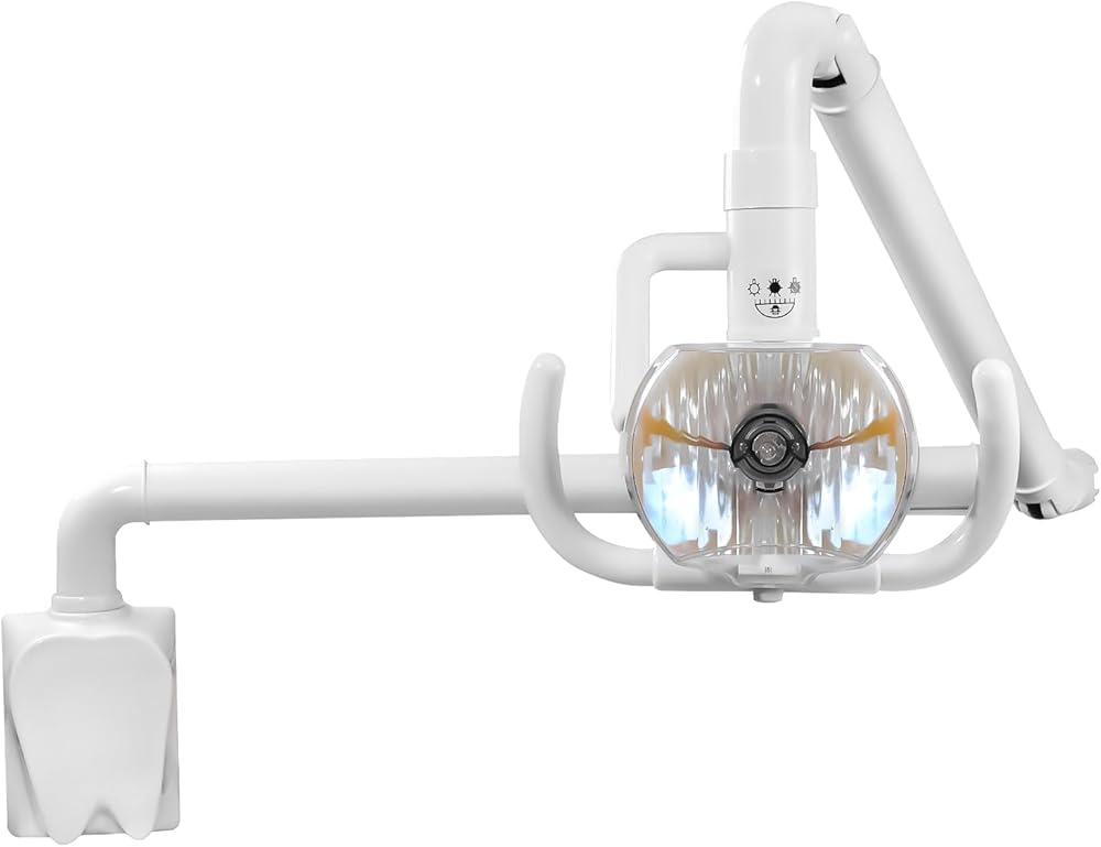 US 50W Wall Hanging Halogen Surgical Oral Lamp Shadowless Exam Lamp Cold Light with Arm for 22mm