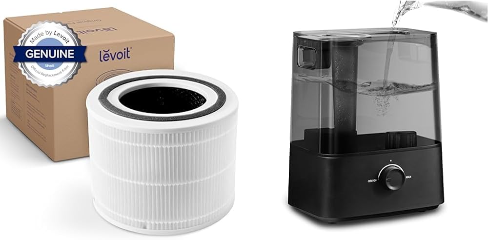LEVOIT Core 300 Air Purifier Replacement Filter, 3-In-1 Filter, Efficiency Activated Carbon & 6L Extra Large Humidifier for Bedroom Large Room Home, Cool Mist Last 60-Hour, Top Fill