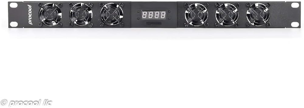 PROCOOL SP640TV 1U Temperature Controlled Silent Rack Fan/Airflow= Intake/Home Theater AV Cabinet Cooling Broadcast Server Recording Studio Rack Fan