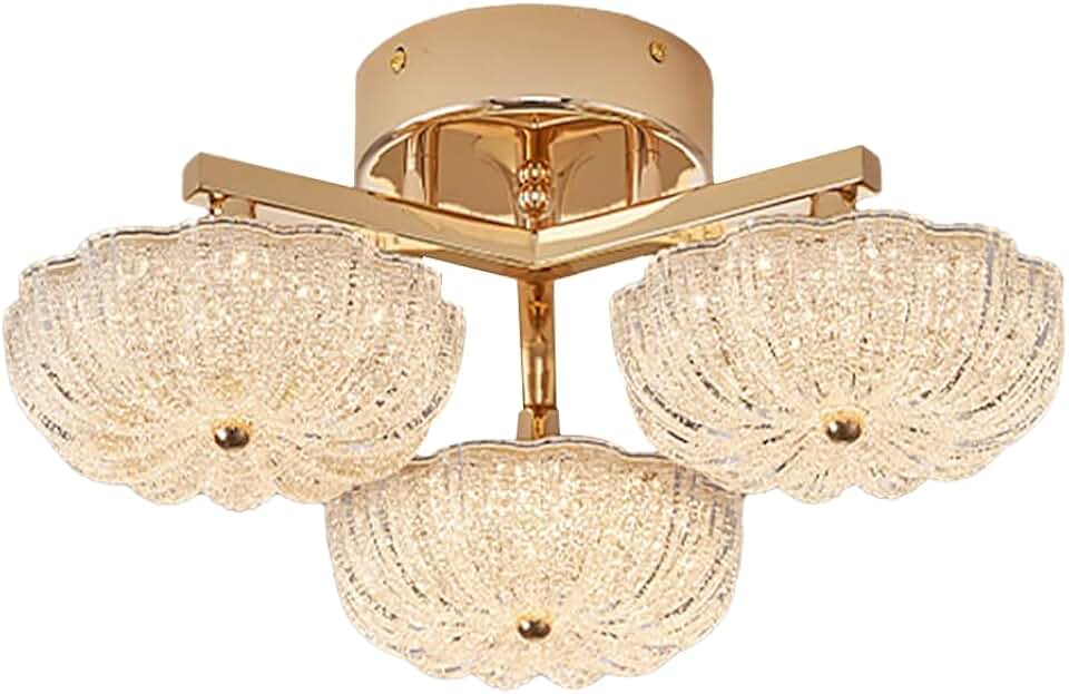 Acrylic Ceiling Light Fixtureden Flower Design Chandelier Postmodern Ceiling Lamp, for Farmhouse Kitchen Entryway Hallway Bedroom Dining Room Foyer Led Tricolor Light/3-Light