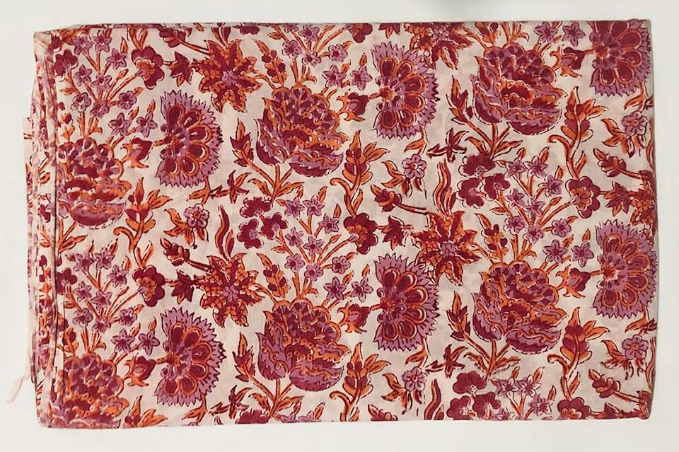 Aashita Creations 100% Cotton by The Yard Fabric I Dressmaking Rug Making Craft Sewing Materiel DIY Floral Print Fabric_1159