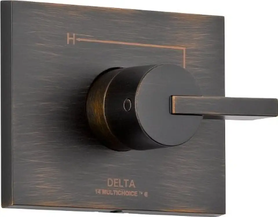 Delta Faucet Vero 14 Series Single-Function Shower Handle Valve Trim Kit, Venetian Bronze T14053-RB (Valve Not Included)