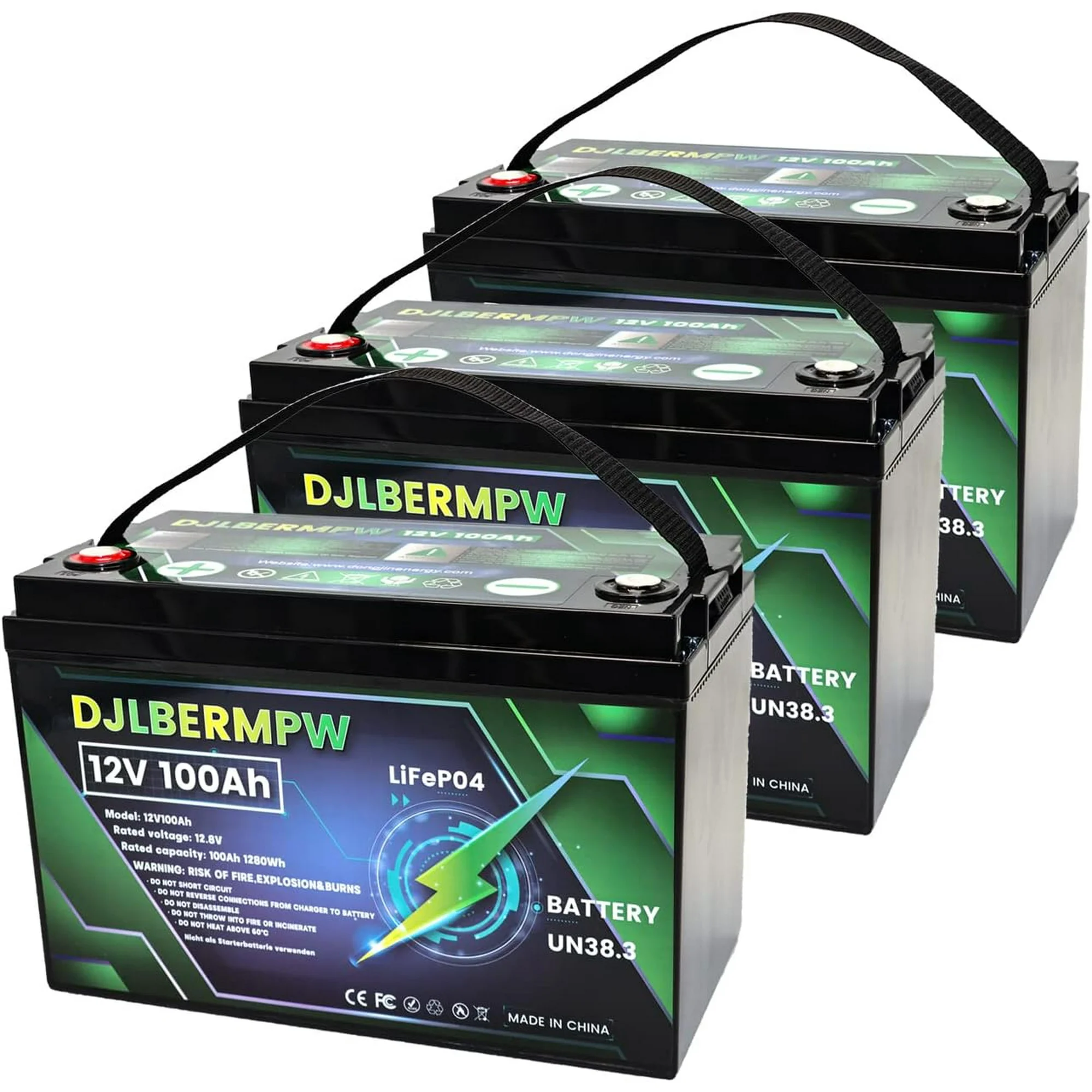 DJLBERMPW LiFePO4 Battery 36V 100Ah Lithium Battery, Built-in 100A BMS,8000+ Lithium Deep Cycle Golf Cart Battery 36V, Lithium Batteries 36V 3840Wh for Marine Boat,Trolling Motor,RV,Solar,Kayak Cart