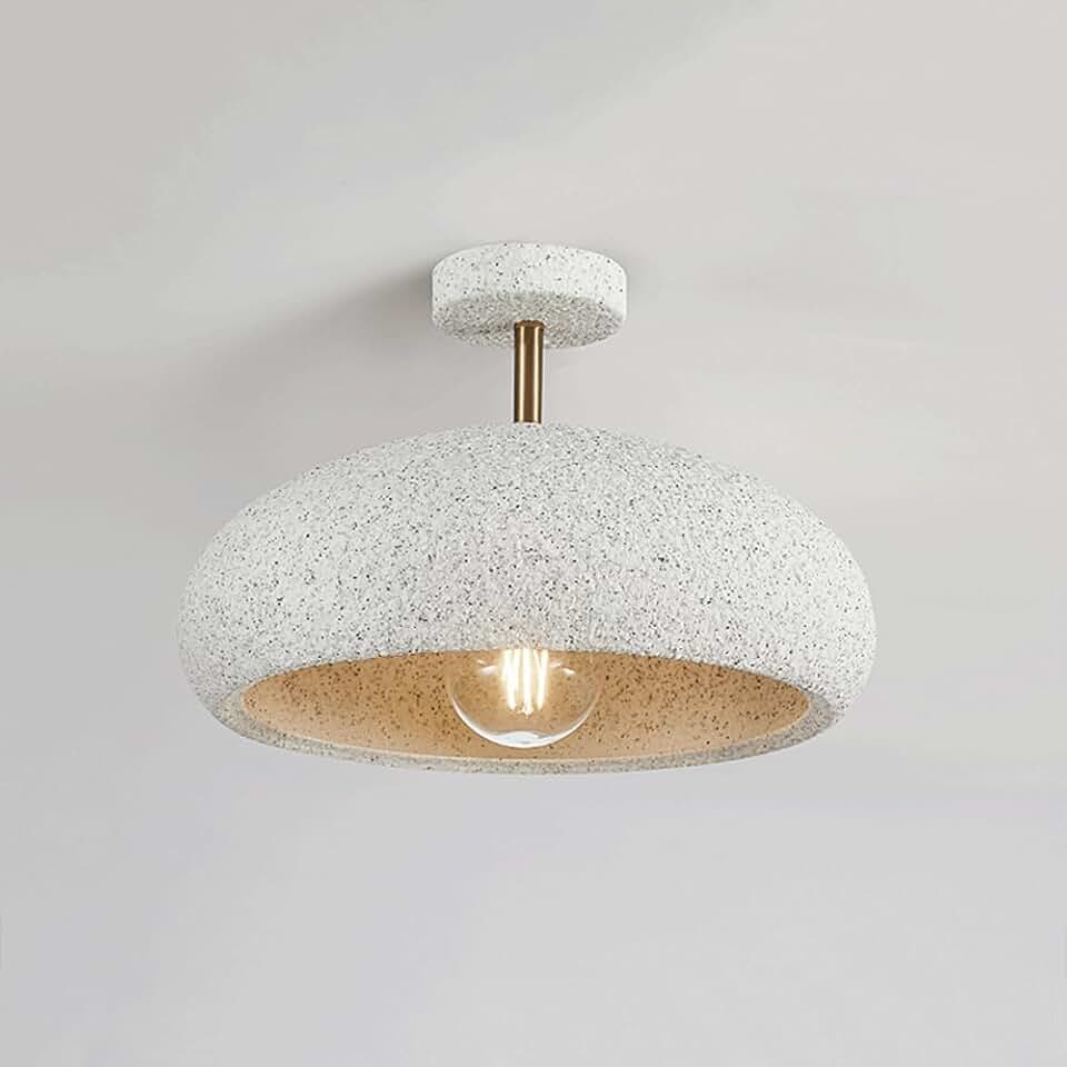 Modern Ceiling Light Minimalist Close to Ceiling Lighting Fixture, Metal Ceiling Lamp Handmade Art Ceiling Lamp for Living Room Dinning Room Bedroom, 13.77'' Dia/Grouper White