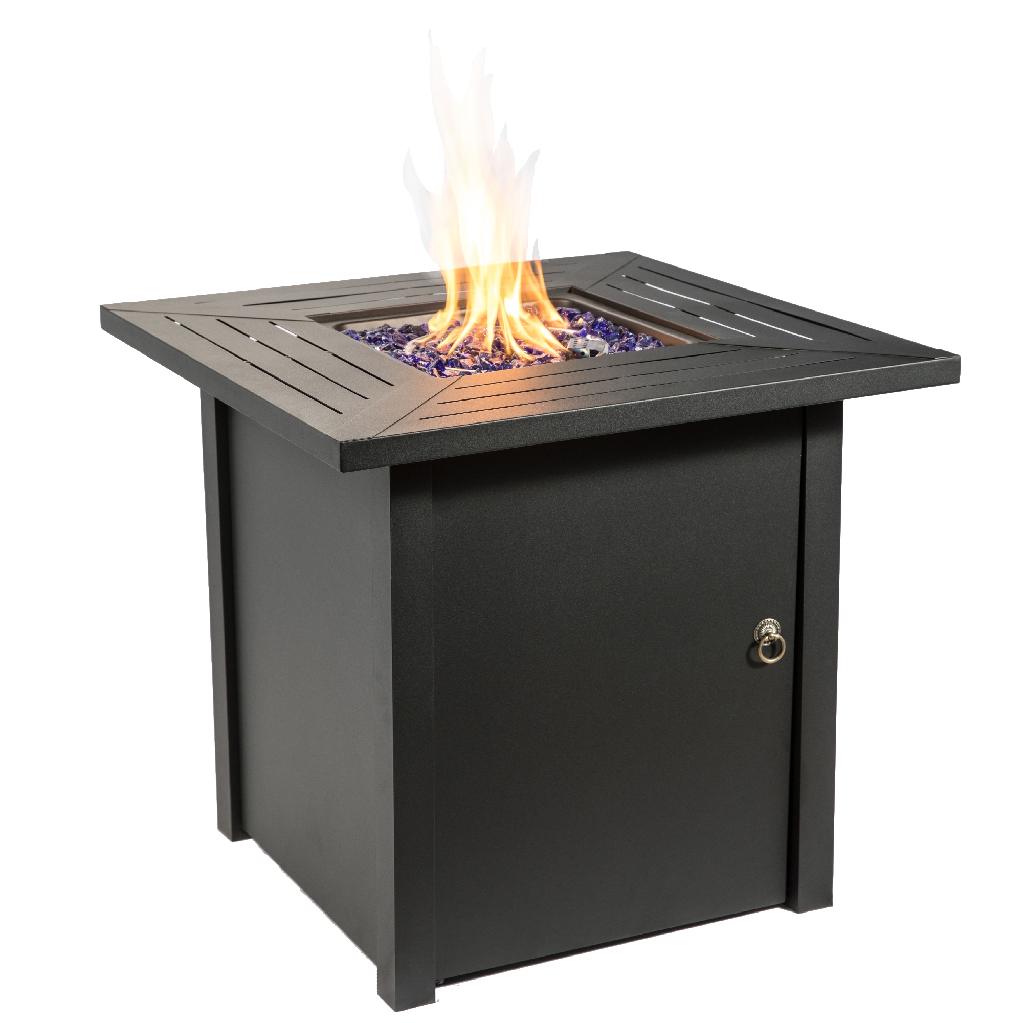 Teamson Home 29.92-in W 40000-BTU Dark Grey Steel Propane Gas Fire Pit