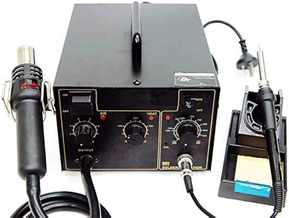 GOWE 220V Hot Air Gun Solder Iron 2-in-1 Soldering Station SMD Rework Station
