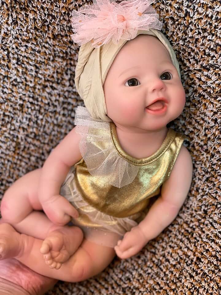 Soft Silicone Baby Doll 15 inch Real Life Baby Dolls Silicone Full Body Anatomically Correct Girl Baby Doll