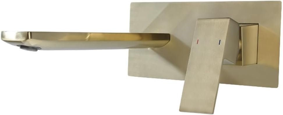 Mqokza Concealed Wall Basin Faucet Table Basin Faucet Set Brushed Hot and Cold Water Faucet