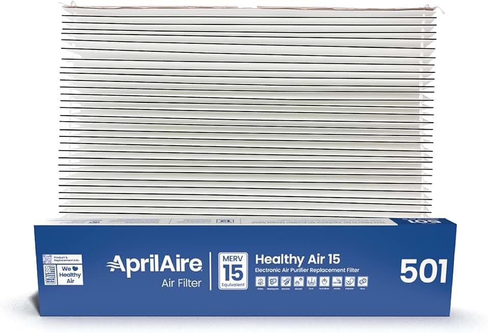 AprilAire 501 Replacement Filter for AprilAire 5000 Whole-House Air Purifier - MERV 15 Equivalent, 16x25x6 Air Filter (Pack of 10)