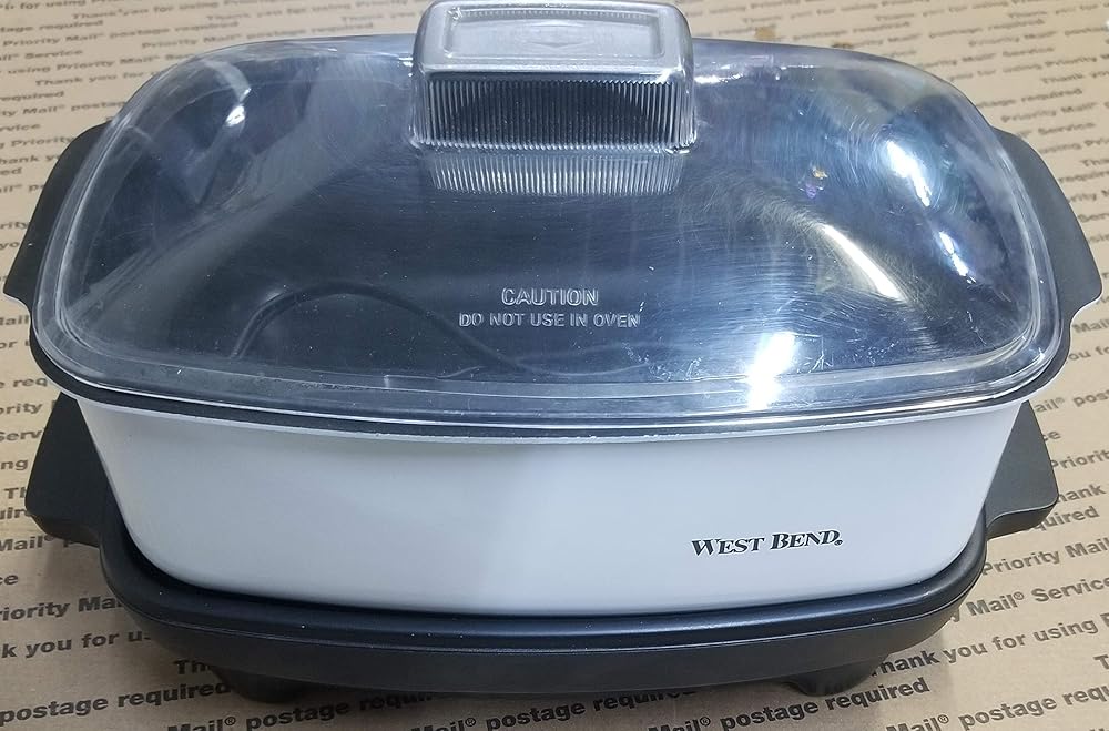 West Bend 6 Qt White Oblong Slow Cooker 84794 With Lid