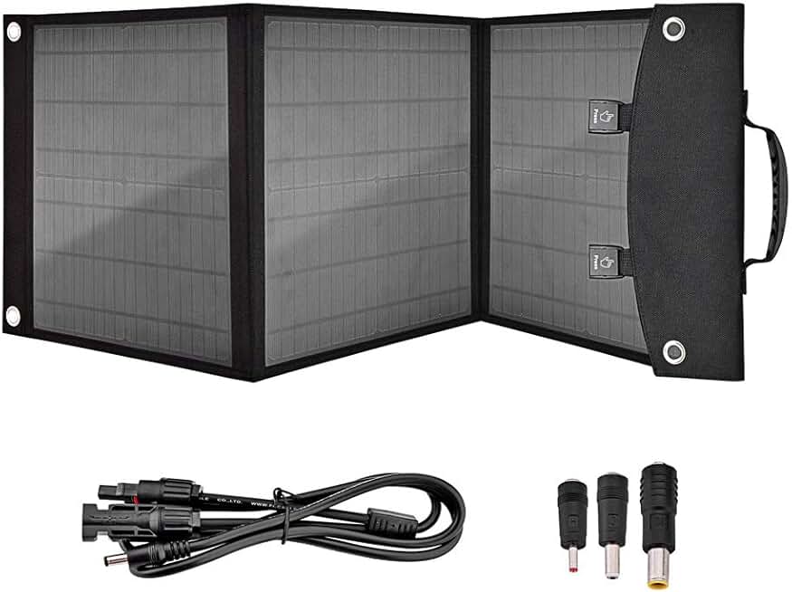 AIZYR USB Power Foldable Solar Panel Charger 50W Waterproof Camping Travel Charger Compatible Solar Panel for Smartphone/Tablet