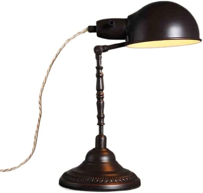 Modern Retro Decorative Wrought Iron Table Lamp Bedroom Living Room Lamp Creative Classic Old-Fashioned Lamp Lantern Study Energy Efficiency A+ Decor
