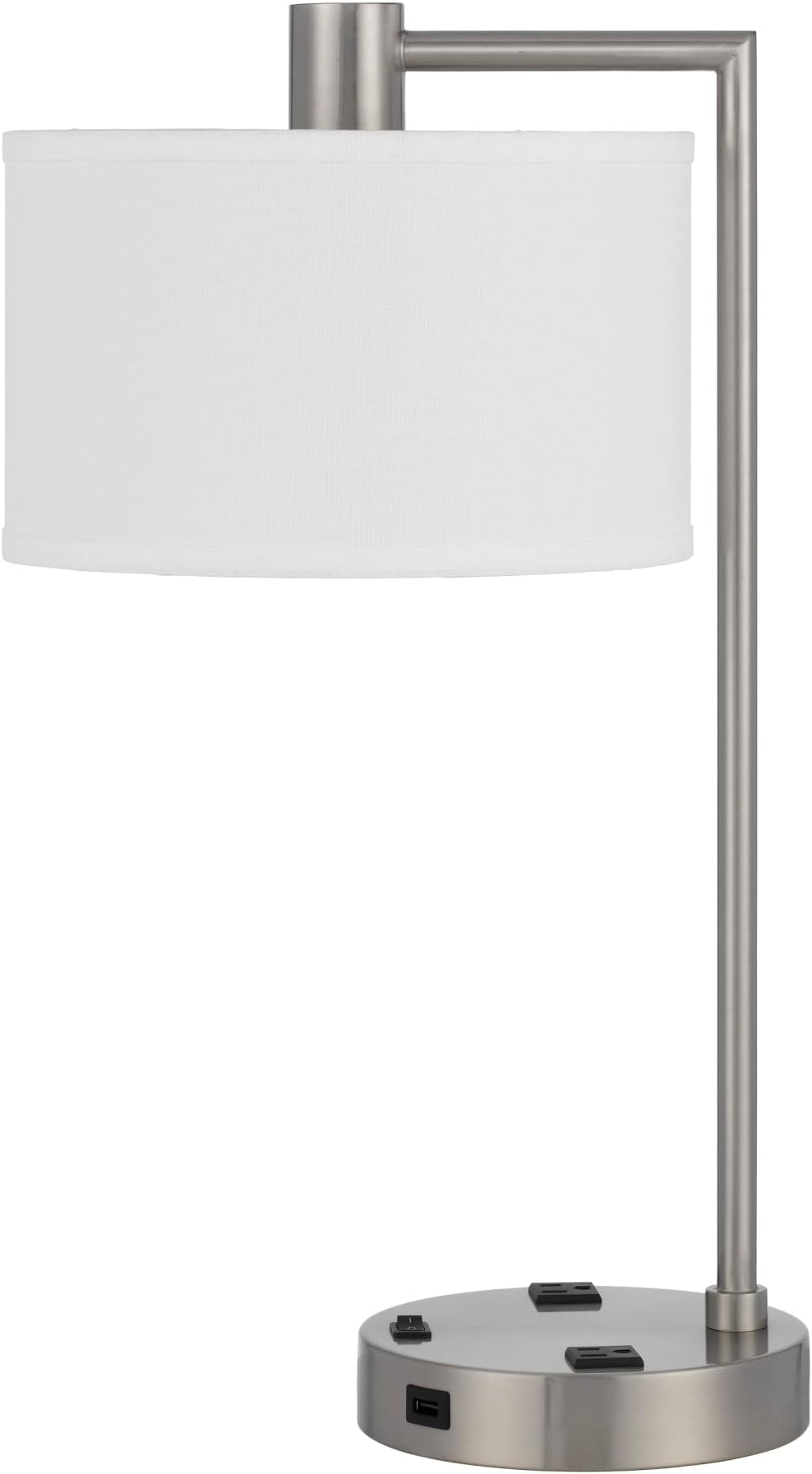 Cal Lighting LA-8041DK Roanne Metal Desk Lamp with 2 Power Outlet and 1 USB Charging Ports