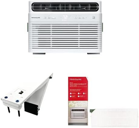 Bundle of Frigidaire FHWC054WB1 Window Air Conditioner, 5000 BTU Electronic Controls, White + Support Bracket + PureAir® RAC-9 Premium Air Filter