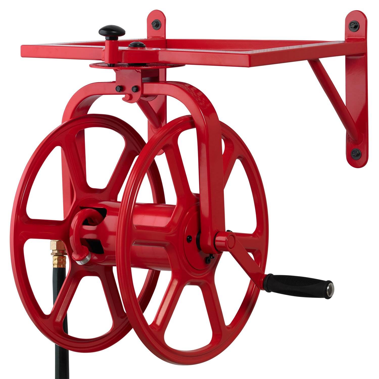 Liberty Garden Revolution Industrial Grade Rotating Garden Hose Holder Reel, Red