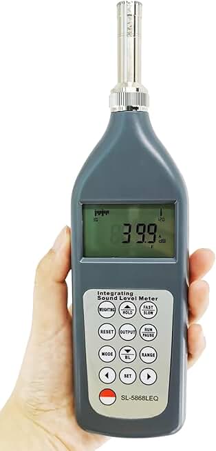 Accumulated Percentile Sound Level Meter Integrating Sound Level Meter Tester with Range 25-130dB(A),Integration and Statistics Function,Frequency Weighting A C and Lin(Linear)